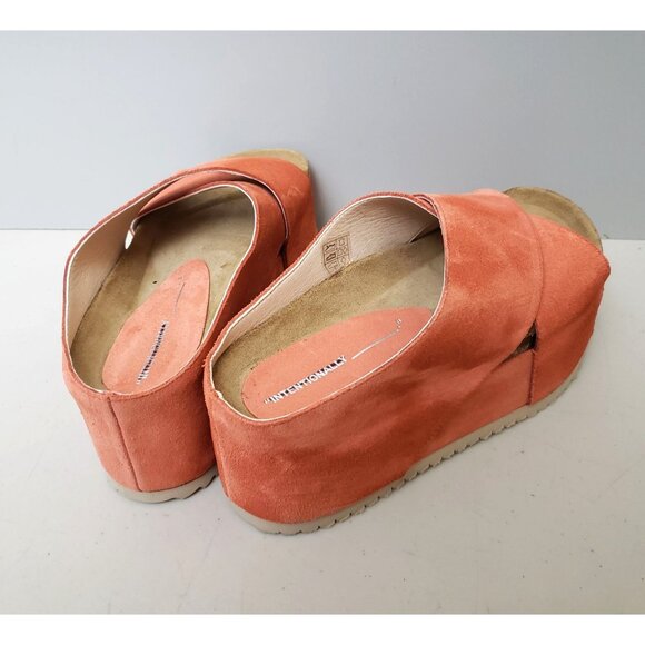 Free People Intentionally Blank Limelight Flatform Sandals Coral Size 37 - Picture 3 of 5